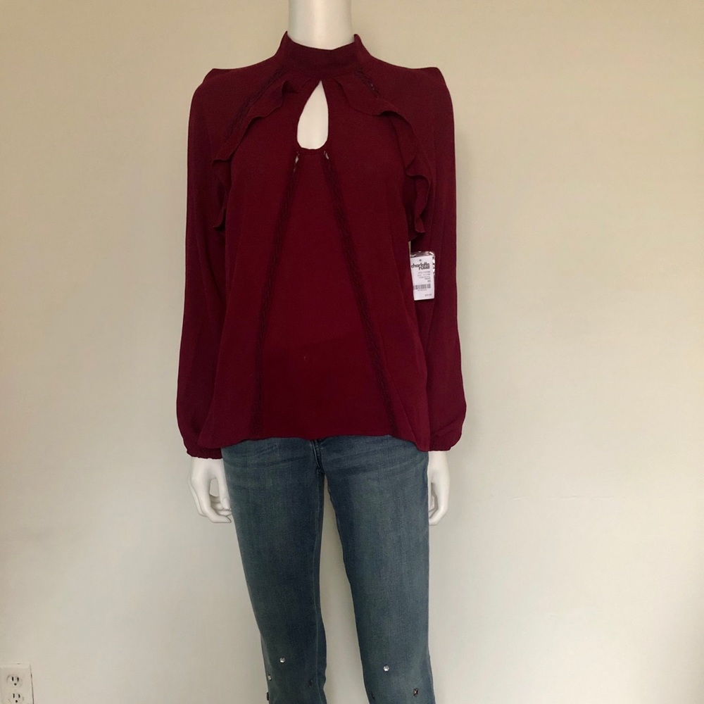Charlotte Russe Red Shirt Top Blouse Size Small